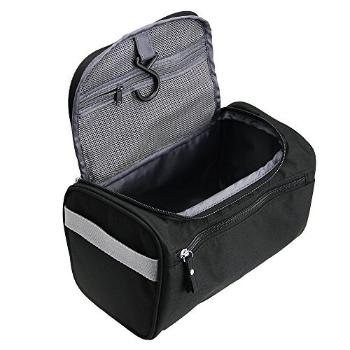 Product Cover TravelMore Hanging Travel Toiletry Bag Organizer & Bathroom Hygiene Dopp Kit with Hook for Traveling Accessories Toiletries Bathroom Shaving & Makeup for Men and Woman - Black