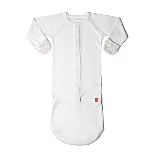 Product Cover Goumijamms, Smart Baby Gown Made with Organic Material with Scratch Prevention Mitts and Foot Pockets (Cream, 3-6 Months)