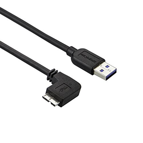 Product Cover StarTech.com 0.5m 20in Slim Micro USB 3.0 Cable M/M - Left-Angle Micro-USB - USB 3.0 A to Micro B - Angled Micro USB - USB 3.1 Gen 1 5Gbps (USB3AU50CMLS)