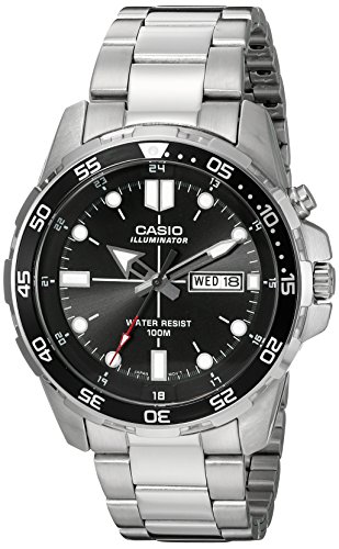 Product Cover Casio Men's MTD-1079D-1AVCF Super Illuminator Diver Analog Display Quartz Silver Watch
