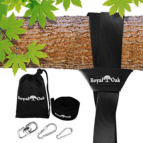 Product Cover EASY HANG (4FT) TREE SWING STRAP X1 - Holds 2200lbs. - Heavy Duty Carabiner - Bonus Spinner - Perfect for Tire and Saucer Swings - 100% Waterproof - Easy Picture Instructions - Carry Bag Included!