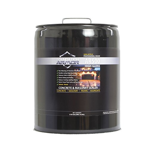 Product Cover 5 GAL Armor AR500 High Gloss Solvent Based Acrylic Concrete Sealer and Paver Sealer
