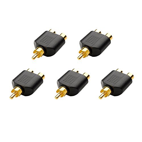 Product Cover Cable Matters 5-Pack Gold Plated RCA Male to Female Split Adapter