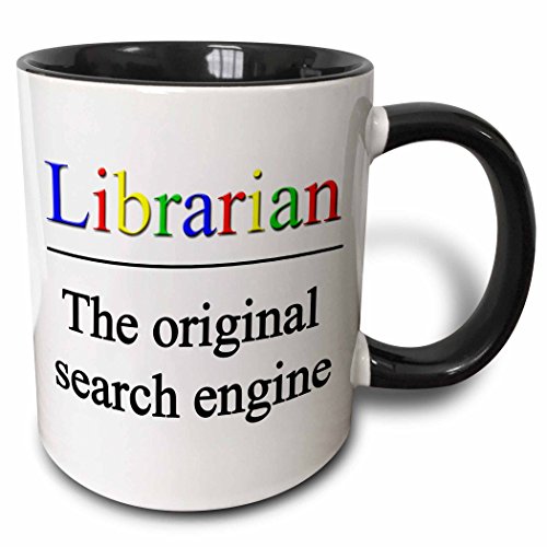 Product Cover 3dRose 202958_4 Librarian The Original Search Engine Mug, 11 oz, Black