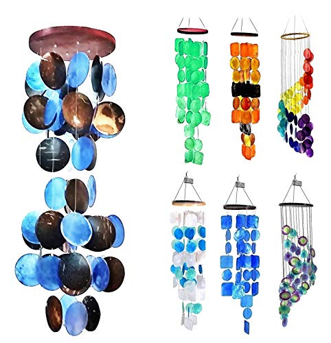 Product Cover Bellaa 22920 Amazing Grace Wind Chimes Hanging Windchimes Unique Outdoor Garden Patio Large Chime Home Decor Memorial Memory Gifts Sea Shell Beach Decoration Coco Beautiful Capiz 26 inch