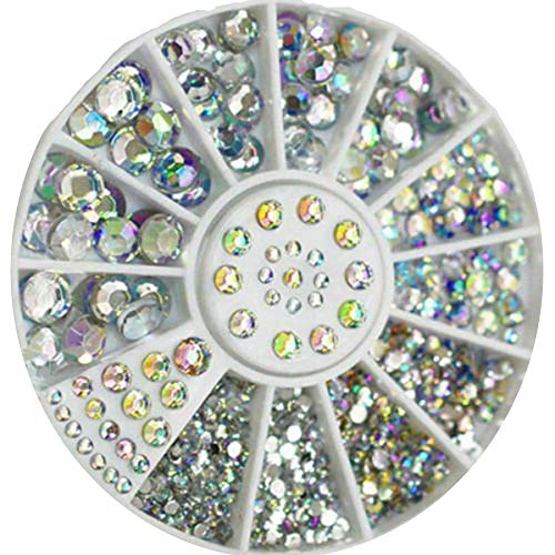 Product Cover CJESLNA Great Mixed DIY Size Glitter Rhinestones Charm 3D Nail Art Decor Accessories (Multi Color)