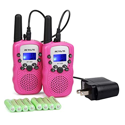Product Cover Retevis RT-388 Kids Walkie Talkies Rechargeable 22CH Toy Girls Pink Walkie Talkies for Kids(1 Pair)