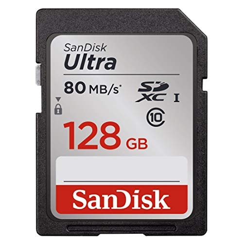 Product Cover Sandisk 128GB Ultra UHS-I Class 10 SDXC Memory Card, Black, Standard Packaging (SDSDUNC-128G-GN6IN)
