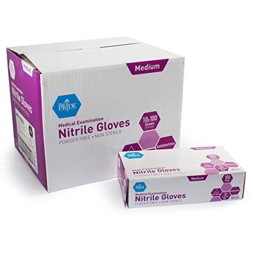 Product Cover MedPride Powder-Free Nitrile Exam Gloves, Medium, Case/1000 (10 Boxes of 100)