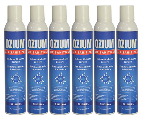 Product Cover Ozium Air Sanitizer Reduces Airborne Bacteria Eliminates Smoke & Malodors 8oz Spray Air Freshener, Original (6-Pack)