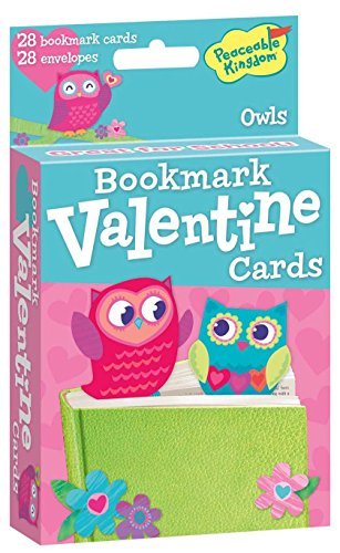 Product Cover Peaceable Kingdom Owl Bookmark Valentines - 28 Cards and Envelopes