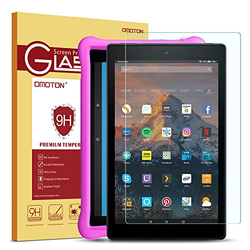 Product Cover OMOTON Screen Protector for Fire HD 10 / Fire HD 10 Kids Edition, Tempered Glass / HD / 9H Hardness