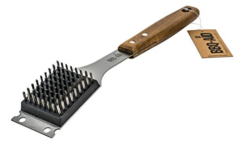 Product Cover BBQ-Aid Barbecue Grill Brush and Scraper - Extended, Large Wooden Handle and Stainless Steel Bristles - No Scratch Cleaning for Any Grill: Char Broil & Ceramic