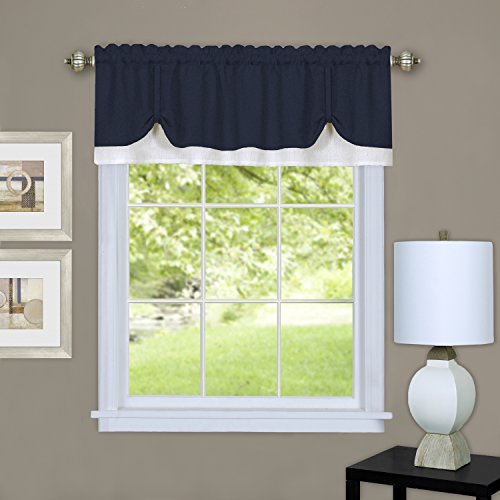 Product Cover Achim Home Furnishings, Navy/White DRVL14NW12 Darcy Window Curtain Valance, 58