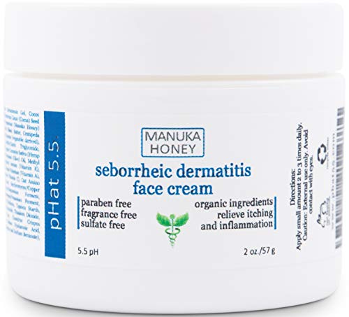 Product Cover Seborrheic Dermatitis Cream with Manuka Honey, Coconut Oil and Aloe Vera - Moisturizing Face and Body Anti Itch Cream and Skin Treatment for Sensitive Skin - Natural & Organic Cream (2 oz)