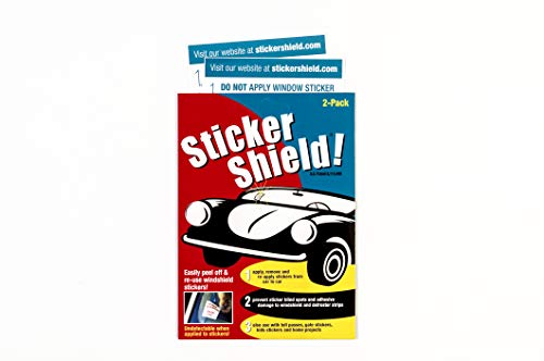Product Cover Sticker Shield - Windshield Sticker Applicator for Easy Application, Removal and Re-Application from Car to Car - 1 Pack of 4 inch x 6 inch Sheets (2 Sheets Total)