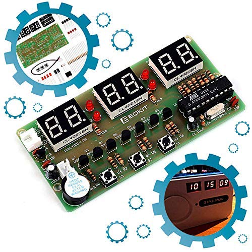 Product Cover Icstation 6 Digit Electronic Digital Alarm Clock Kits DIY Electronics Practice Set AT89C2051 Chip