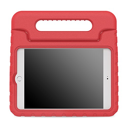 Product Cover MoKo Case Fit iPad Mini 4 - Kids Shock Proof Convertible Handle Light Weight Super Protective Stand Cover Case Fit Apple iPad Mini 4 2015 Tablet, RED