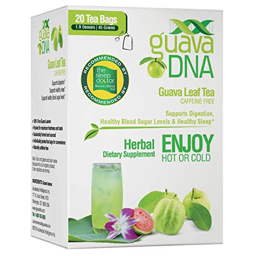 Product Cover GuavaDNA Guava Leaf Tea 20 Individually Wrapped Teabags | 100% Pure Guava Leaves, Nothing Else Added. | Great For Digestion, Sleep Support Teas | Anti-Diarrhea Support (20 Teabags)