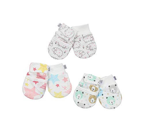 Product Cover Darlyng & Co.'s Anti-Scratch Newborn Baby Mittens (0-6 months) 3 pairs (Pink- Girl)