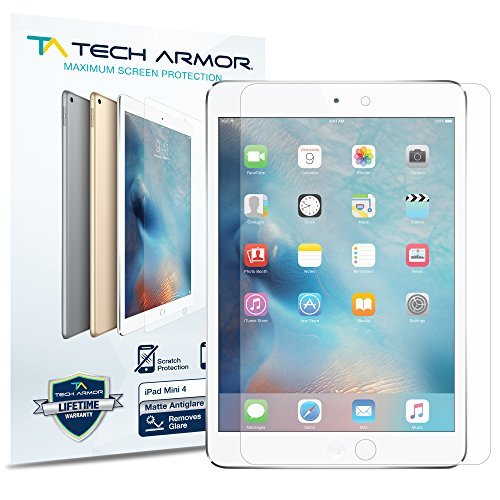 Product Cover Tech Armor Apple iPad Mini 4 (2015) Anti-Glare/Anti-Fingerprint (Matte) Screen Protectors [2-Pack] Lifetime Warranty