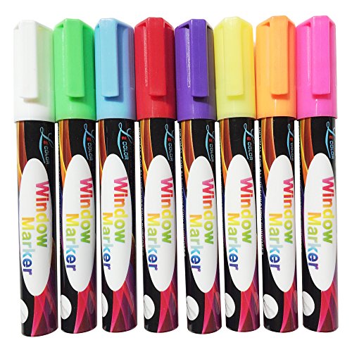 Product Cover Chalk Markers - Mega 8 Pack - Premium Liquid Chalk Marker Pen with Reversible Tip - Child Friendly - Perfect for Chalkboards, Bistro, Windows, Glass, Labels, Whiteboards