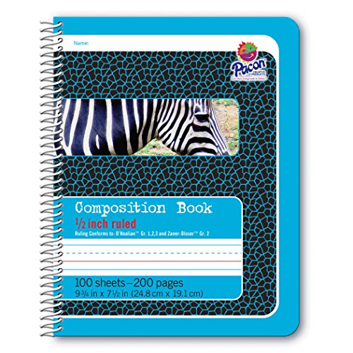 Product Cover Pacon Primary Composition Spiral Book 1/2-in. Ruled, 100 Sheets, Blue (2429)