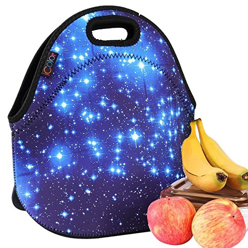 Product Cover iColor Blue Shining Stars Boys Girls Kids Insulated School Travel Outdoor Thermal Waterproof Carrying Lunch Tote Bag Cooler Box Neoprene Lunchbox Container Case