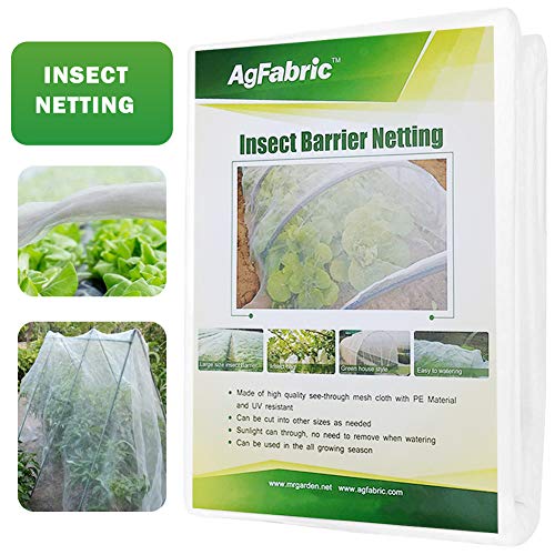 Product Cover Agfabric Bug Net Garden Netting Against Insects Birds Mosquito Barrier for Plant&Vegetables 6.5'x10', White