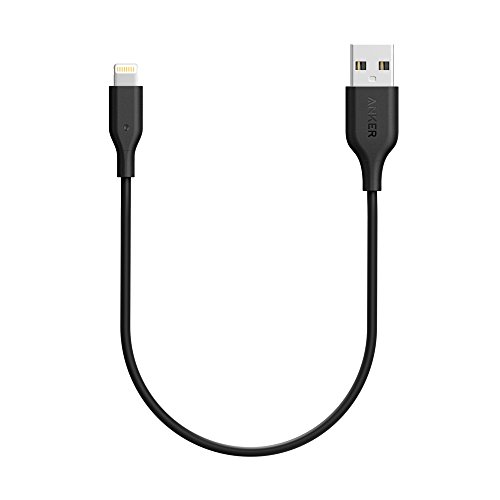 Product Cover Anker Powerline 1ft Lightning Cable, MFi Certified for iPhone X / 8/8 Plus 7/7 Plus / 6/6 Plus / 5S (Black)