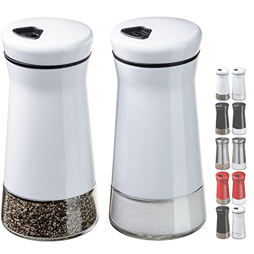 Product Cover CHEFVANTAGE Salt and Pepper Shakers Set with Adjustable Holes - White
