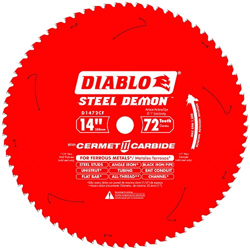 Product Cover Diablo D1472CF 14-inch Steel Demon 72T Cermet II Carbide Ferrous Metal Saw Blade