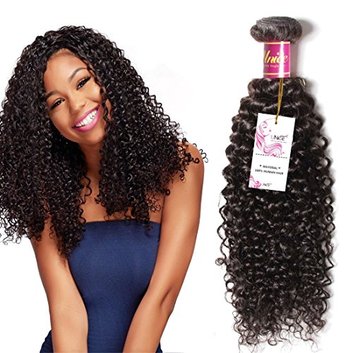 Product Cover UNice Hair Icenu Series 8A Brazilian Virgin Hair 1 Bundle of Curly Hair,Unprocessed Human Hair Weave Extensions Natural Color 95-100g/pc
