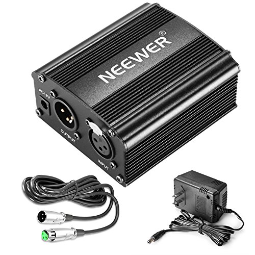 Product Cover Neewer 1-Channel 48V Phantom Power Supply with Adapter Microphone Music Recording Equipment (8 feet)