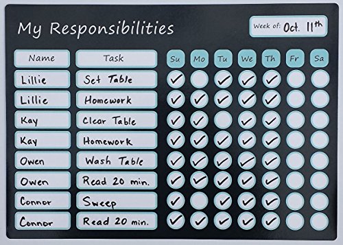 Product Cover Magnetic Responsibility Chart Dry Erase Board 9.75