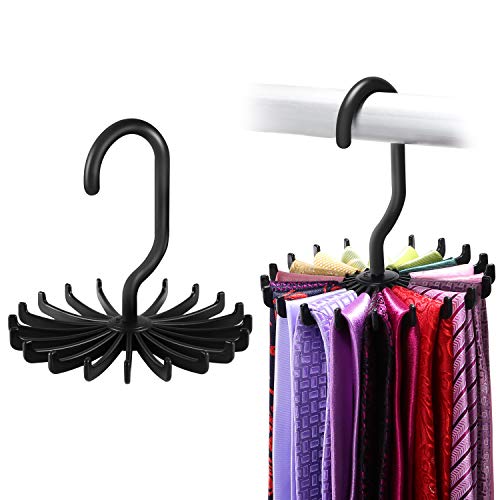 Product Cover IPOW 2 Pack Updated Twirl Tie Rack Belt Hanger Holder Hook for Closet Organizer Storage