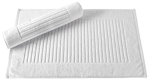 Product Cover Classic Turkish Towels Luxury 600 GSM Bath Towel Set | Soft Thick and Absorbant Bathroom Towels, 100% Turkish Cotton Jacquard Rib Style (20X33 Bath Mats, White)
