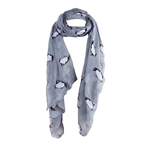 Product Cover LiveBox Women's Fashionable penguins of Madagascar Print Premium Soft Infinity Voile Scarf Shawl Warp (Dark Grey)