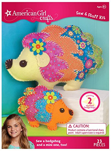 Product Cover American Girl Crafts DIY Hedgehog Stuffed Animals Sew and Stuff Kit, 11.25'' W x 7.75'' H and 6.25'' W x 5.'' H