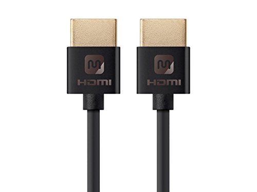 Product Cover Monoprice High Speed HDMI Cable - 1.5 Feet - Black, 4K@24Hz, 10.2Gbps, 36AWG, YUV, 4:2:0 - Ultra Slim Series