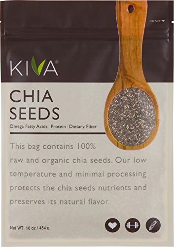 Product Cover Kiva Organic Chia Seeds - Premium Grade - Raw, Non-GMO and Vegan (1 Pound Bag) - Limited TIME Sale!!