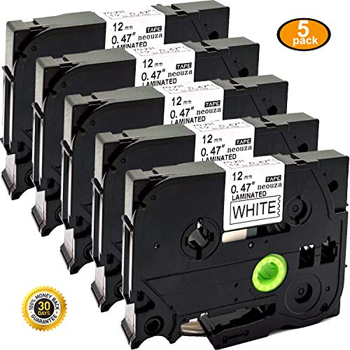Product Cover NEOUZA 5PK Compatible For Brother P-Touch Laminated TZe TZ Label Tape Cartridge 12mmx8m (TZe-231 Black on White)