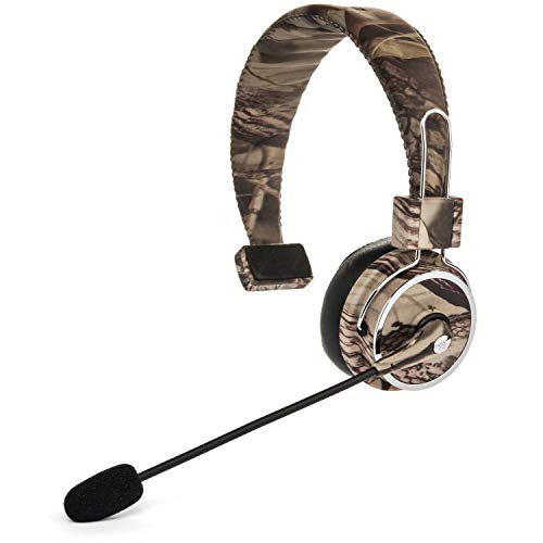 Product Cover Blue Tiger Elite Premium Wireless Bluetooth Headset - Professional Truckers' Noise Cancellation Head Set with Microphone - Clear Sound, Long Battery Life, No Wires - 34 Hour Talk Time - Tree Camo