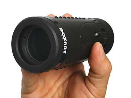 Product Cover Authentic ROXANT Grip Scope High Definition WIDE VIEW Monocular - With Retractable Eyepiece and Fully Multi Coated Optical Glass Lens + BAK4 Prism. Comes With Cleaning Cloth, Case & Neck strap.