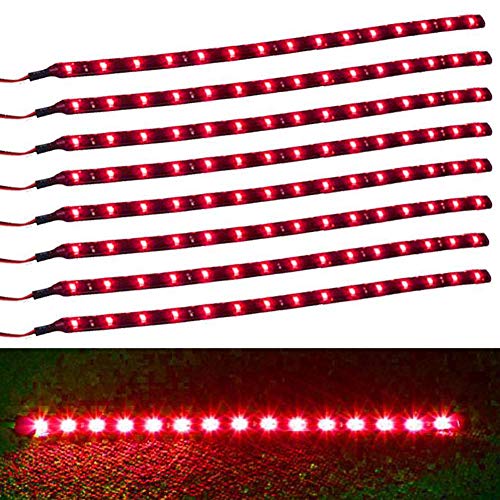 Product Cover XT AUTO 8pcs 12V Super Bright 30cm 15 LED Flexible Waterproof LED Strip light For Car Interior & Exterior Decoration DRL Day Running Light Or Boat Bus Garden