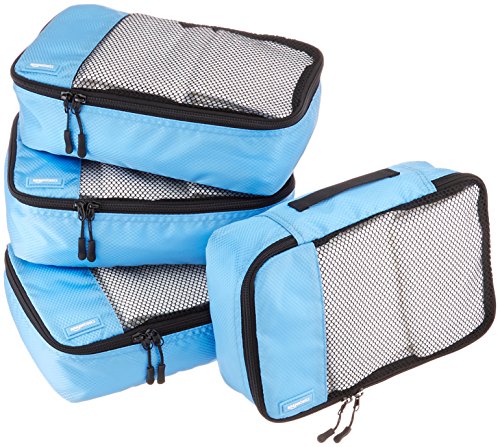 Product Cover AmazonBasics 4 Piece Small Packing Travel Organizer Cubes Set - Sky Blue