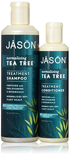 Product Cover JASON All Nautral Organic Normalizing Tea Tree Shampoo and Conditioner Bundle For Flaky Scalp and Dandruff With Aloe Vera and Chamomille, Paraben Free, Vegan, Sulfate Free, 17.5 & 8 fl oz