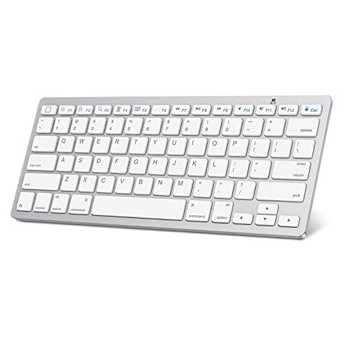 Product Cover iPad Pro 11/12.9 Keyboard, OMOTON Universal Slim Portable Wireless Bluetooth Keyboard with Function Keys Design for iPad Pro 12.9/11 / 10.5/9.7, iPad Mini and iPhone, White