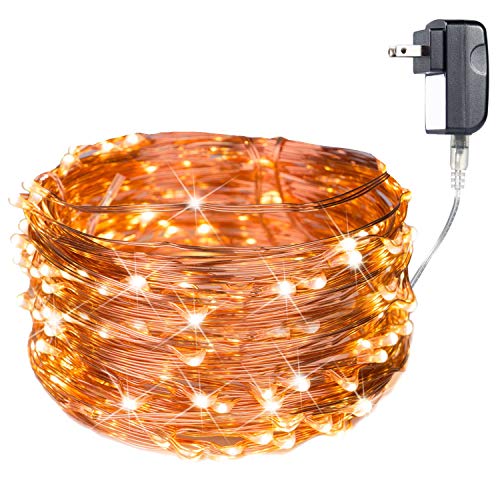 Product Cover 200 LED Fairy Lights Plug in 70FT Starry String Lights Waterproof Copper Wire Lights - UL Adaptor Included, for Indoor Outdoor Christmas Bedroom Patio Wedding Garden Warm White