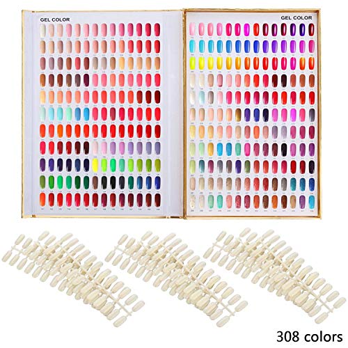 Product Cover Makartt 308 Poly Nail Gel Color Chart Display Book Golden Nail Polish UV Gel Color Display Nail Salon Tools, A-13